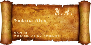 Menkina Alex névjegykártya